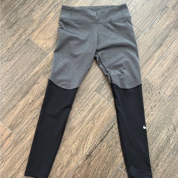 Nike Dri-FIT Classic leggings black and grey mid rise size medium - Picture 2 of 5